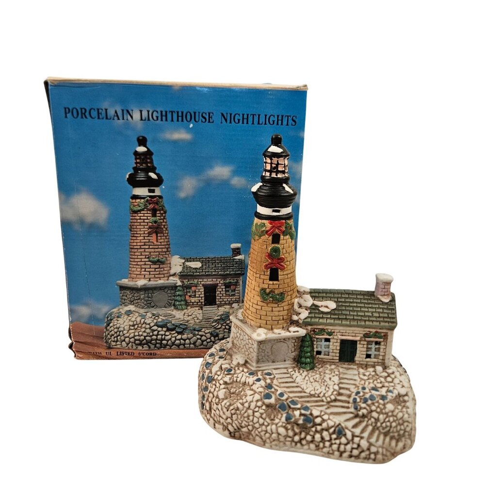 Porcelain Lighthouse Nightlights Ltd Commodities 19645 Vintage Christmas Village